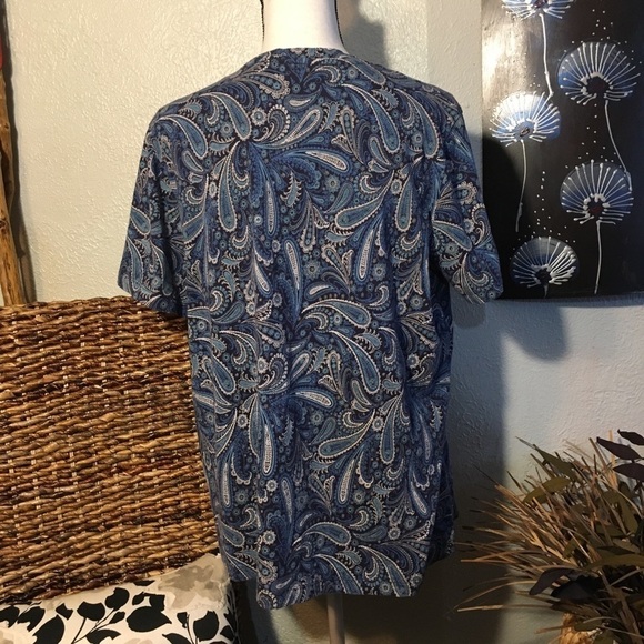 Indigo Navy Paisley T Shrt - Picture 3 of 4